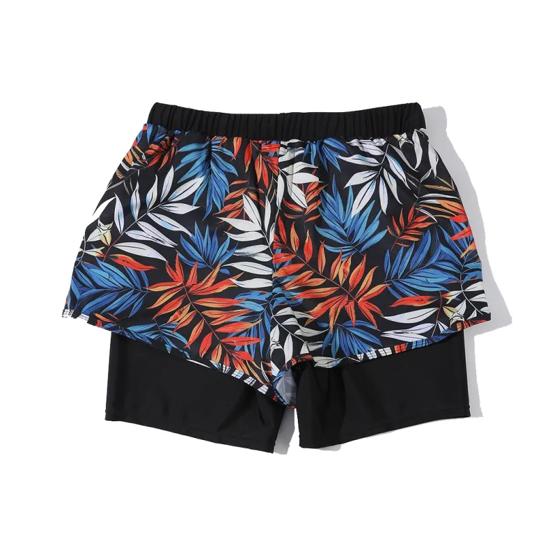 QIAODAN Adults Swimming Shorts Men's Black-1