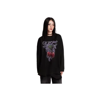 LALABOBO Drop Shoulder Sleeve T Shirt Women's Black