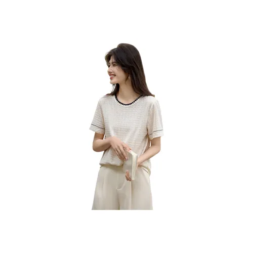 XWI T Shirt Women's White Against Navy Blue