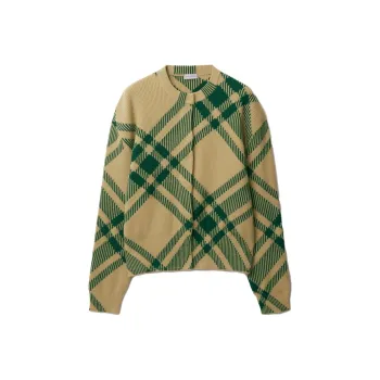Burberry Check Cardigan 'Flax'