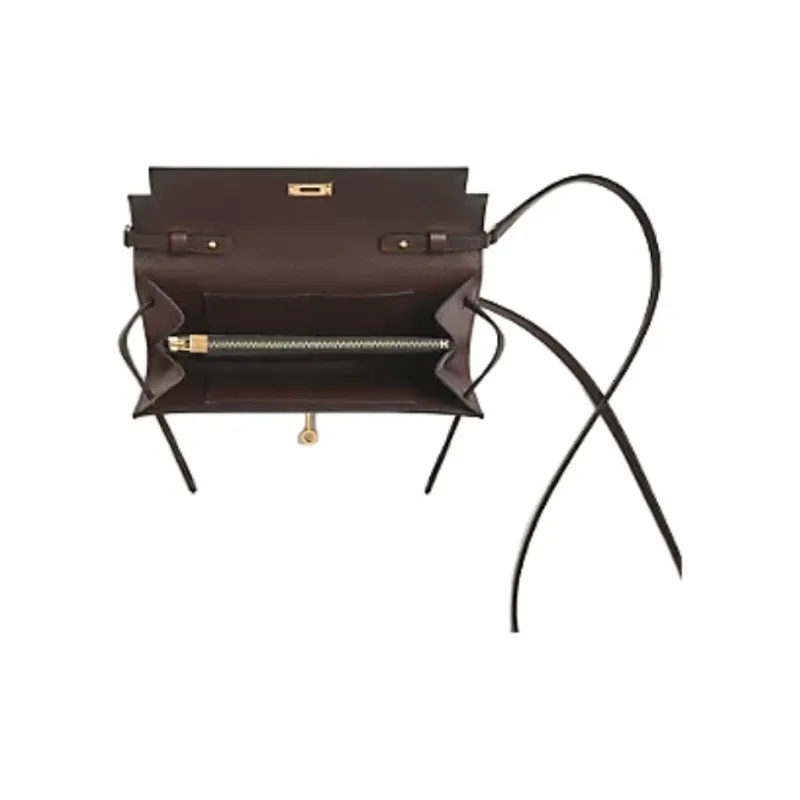 HERMES Kelly To Go Evercolor Calfskin Shoulder Bag Women's 44 Moka Mocha-2