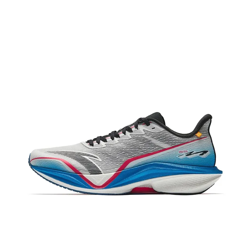 Anta MACH 5.0 Anti Slip Wear Resistant Low Top Casual Running Shoes Men's Gray Black Blue-0