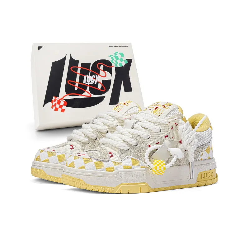 LUCX Cushioned Slip Resistant Abrasion Resistant Low Top Chunky Sneakers Unisex-36