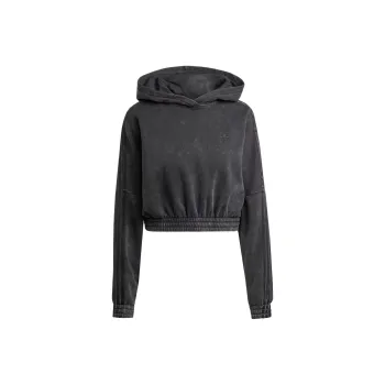 Adidas Originals WASHED Out Crop Oversized Sweatshirt Women's Black