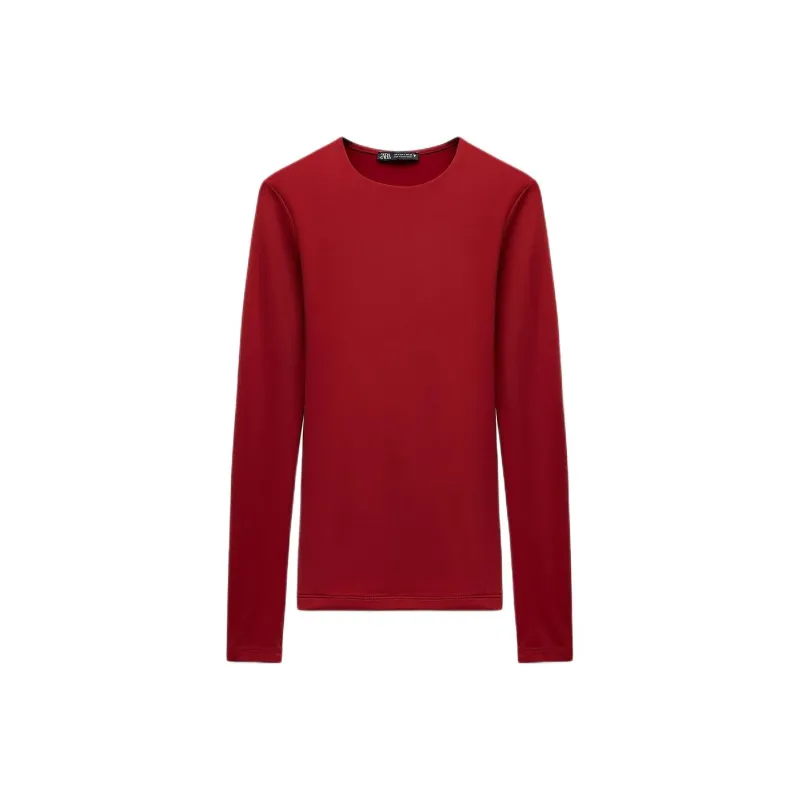 ZARA T-Shirts Women's Deep Red-0