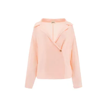 KHAITE Ashton Collared Long Sleeve Top