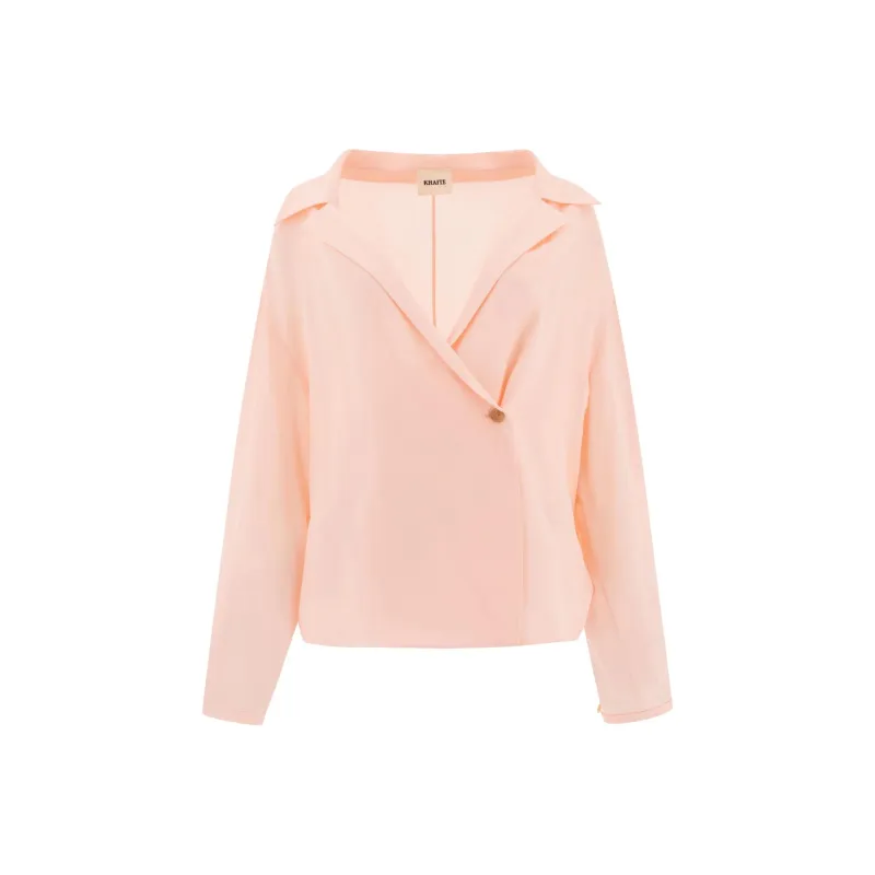 KHAITE Ashton Collared Long Sleeve Top-0