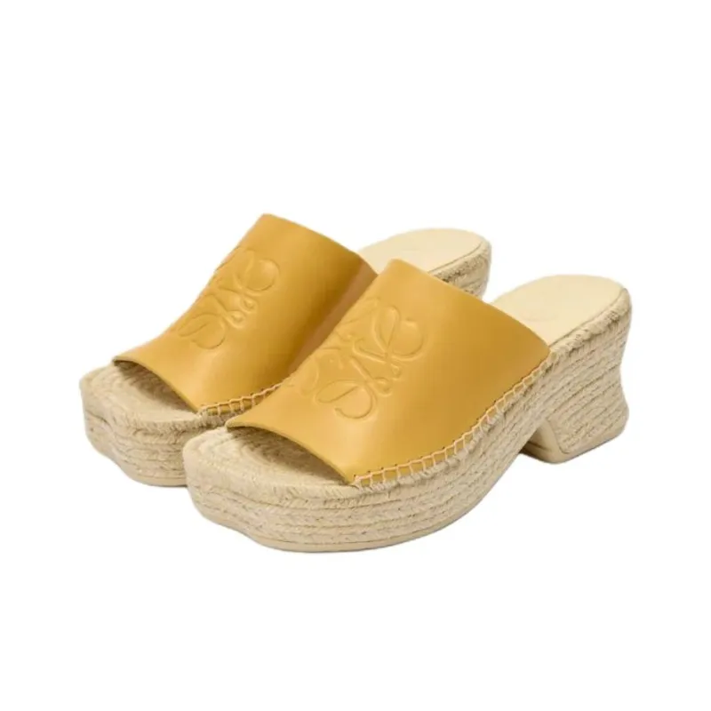 LOEWE Petal Slide Slippers 8cm Women's Yellow-2