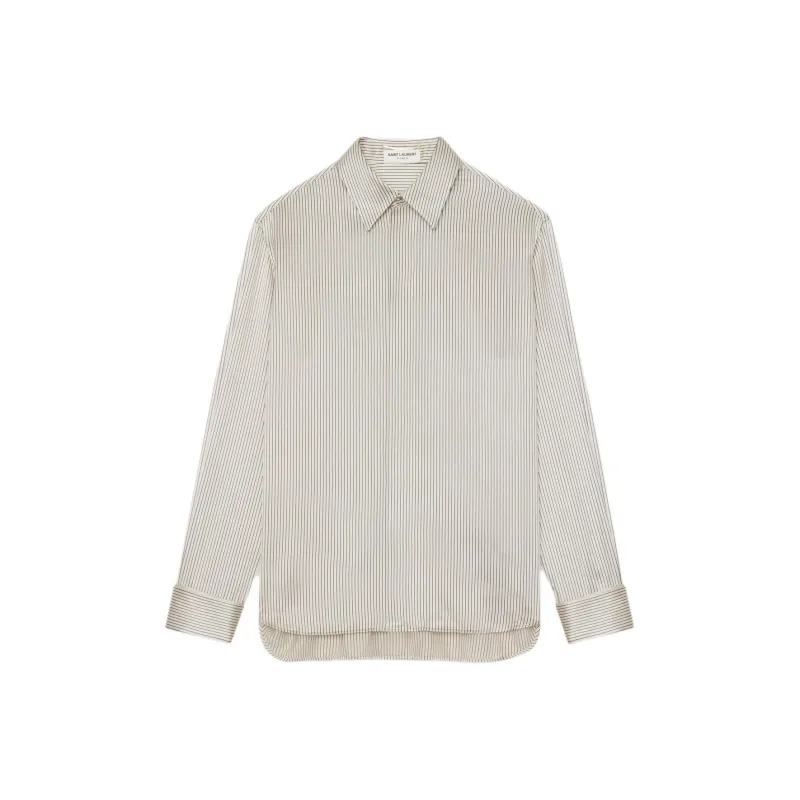 SAINT LAURENT Striped Long Sleeved Shirt-0