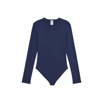Victoria's Secret PINK Base Stretch Long-Sleeve Bodysuit/Midnight Navy Bodysuits Women's Midnight Marine