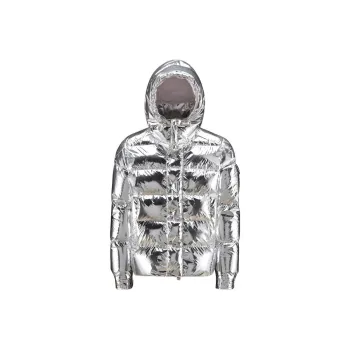 Moncler Women's Maya 70th Anniversary Special Edition Short Down Jacket Platinum