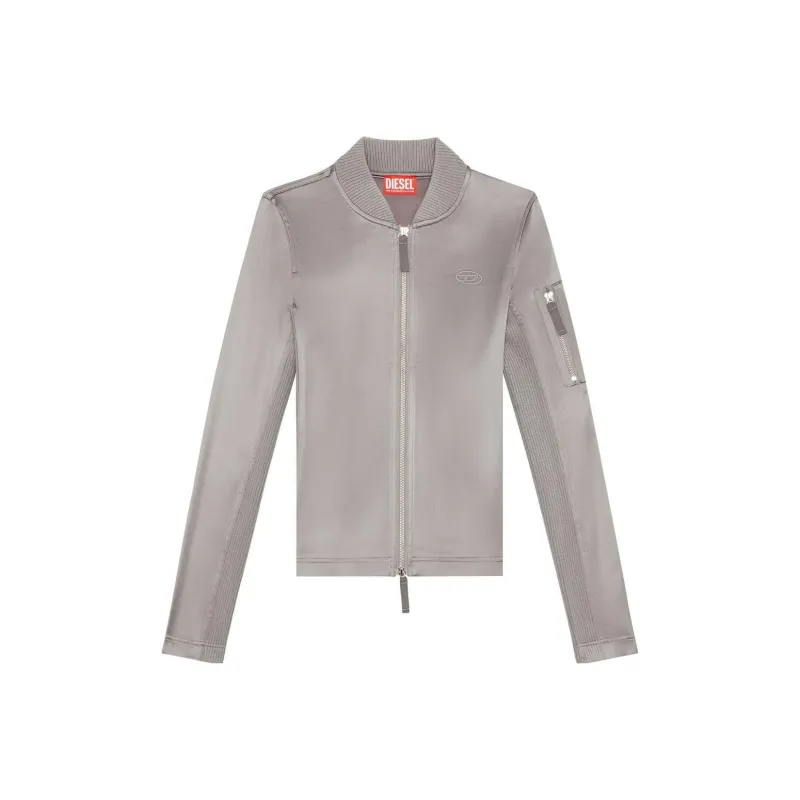 DIESEL Shiny Stretch Satin Track Jacket-0