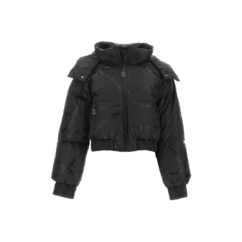 VERSACE JEANS COUTURE Logo print Cropped Puffer Jacket