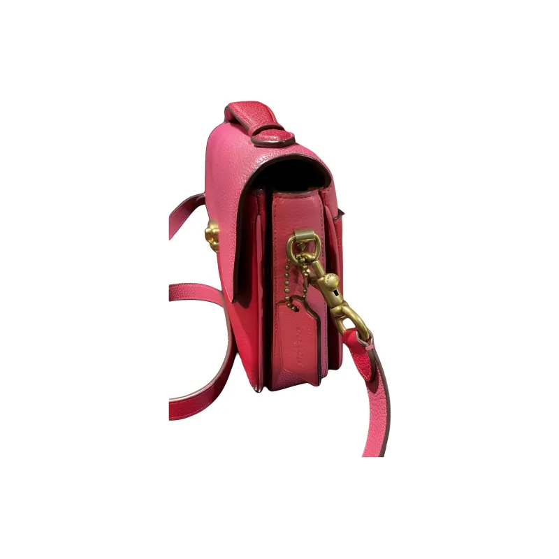 COACH Cassie Leather Shoulder Bag, Crossbody Bag, Handbag Medium Size Women's Bright Cherry & Purple-2