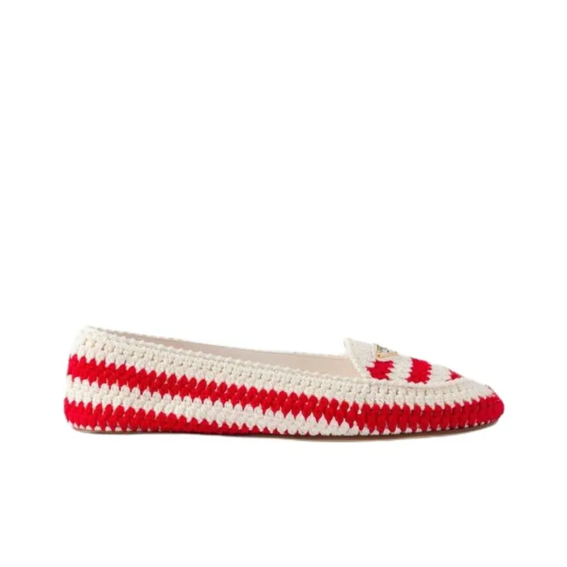 PRADA Mocassini Casual Single Shoes Women's Red-1