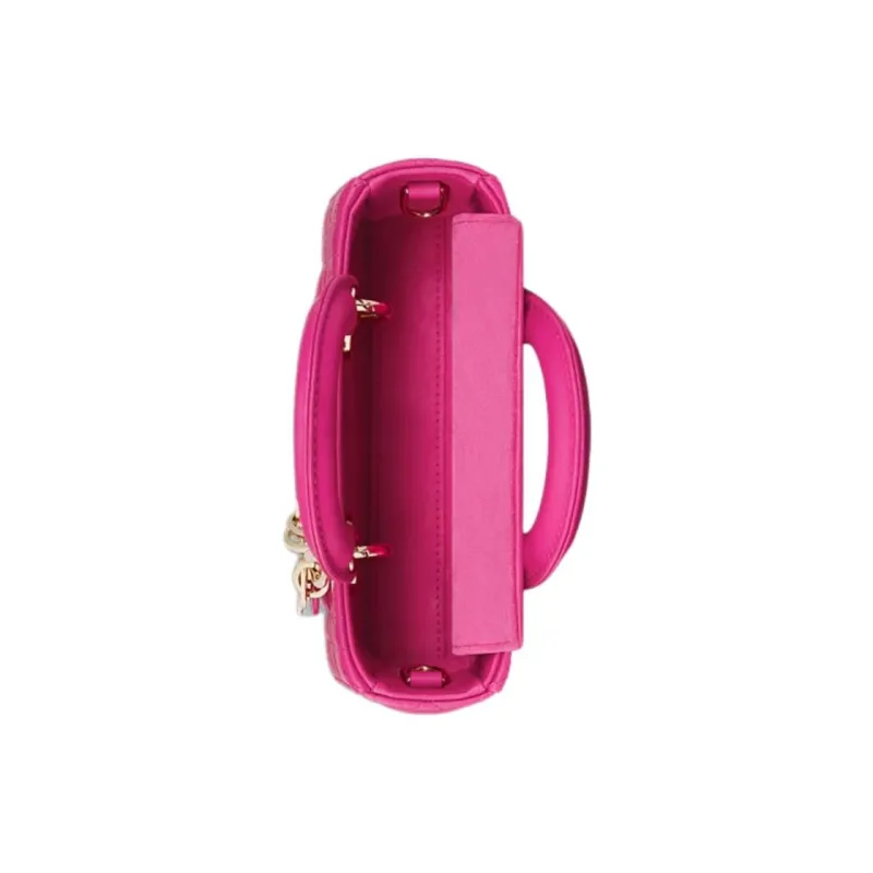 DIOR Lady D Joy Lambskin One Shoulder Handbag Micro Women's Fuchsia-4
