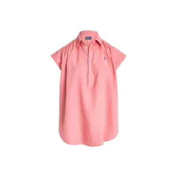 Polo Ralph Lauren Polo Pony Cap-sleeve Linen Blouse