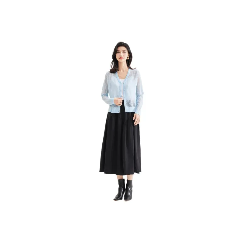 JINJU Knitwear Women's Light Purple Blue-0