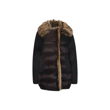 FAY Faux Fur-trim Padded Coat