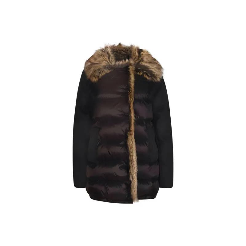 FAY Faux Fur-trim Padded Coat-0