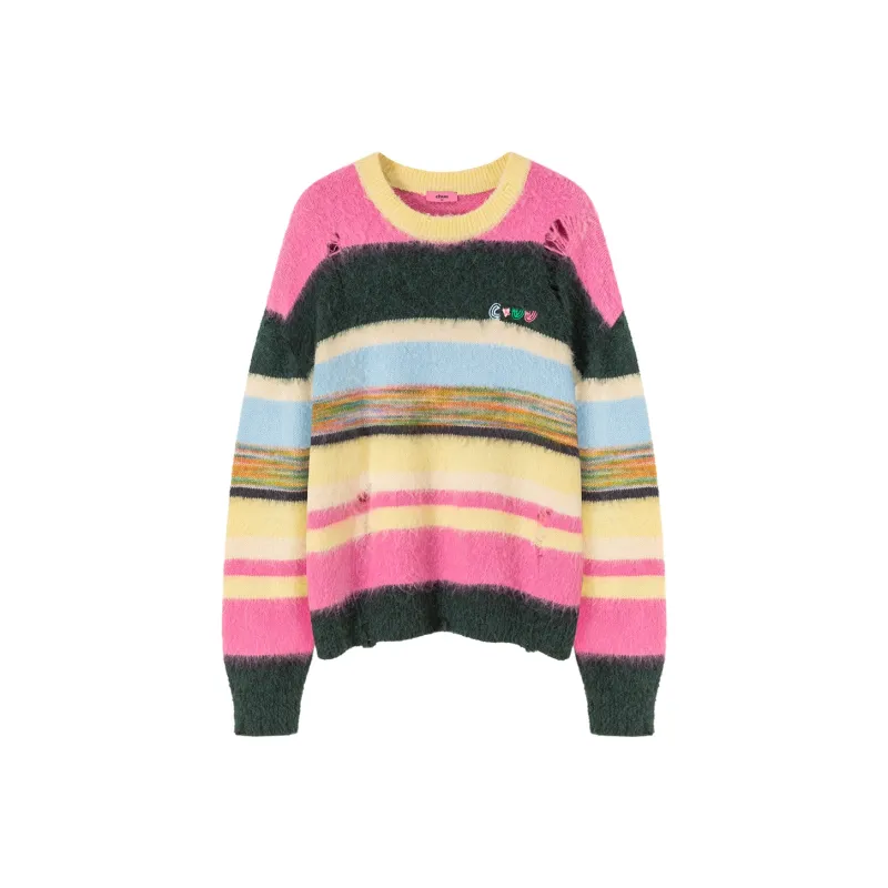 CHUU Knitwear Women's Rainbow Stripes-0