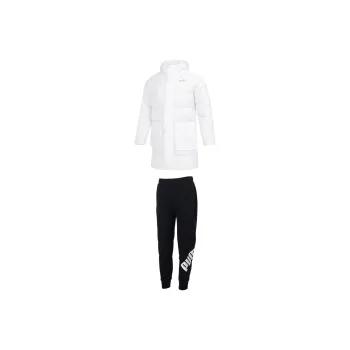 PUMA Casual Sportswear Men Set White Down Jacket+Black Pants