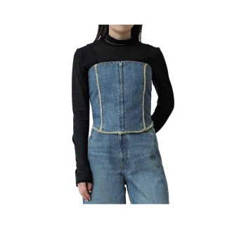 PUBLIC TOKYO FW24 Strapless Top Women's Blue