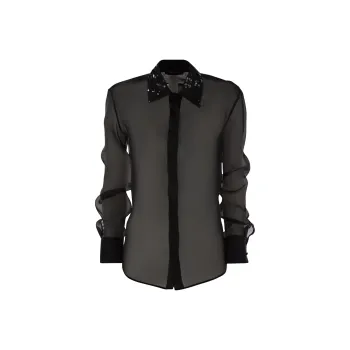 Fabiana Filippi Bead Embellished Semi Sheer Shirt
