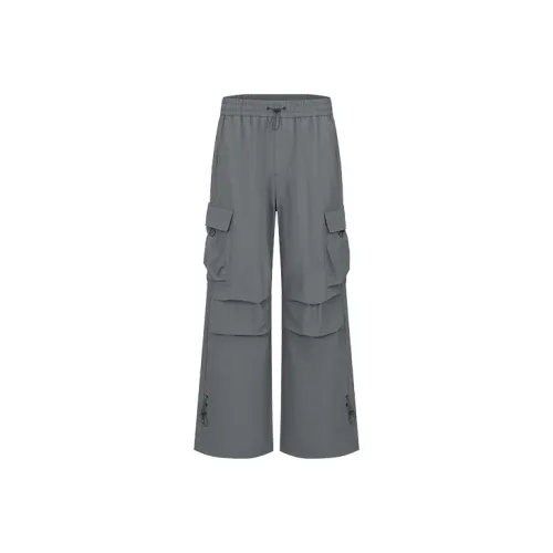 URBAN REVIVO Casual Pants Men's Warm Gray