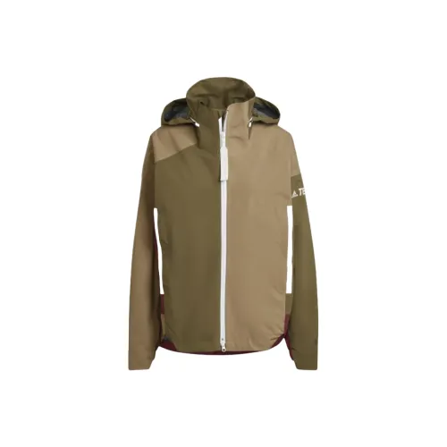Adidas MYSHELTER CT MYSHELTER RAIN.RDY Jackets Coats Women's Focus Olive/Rail Green/Shadow Red