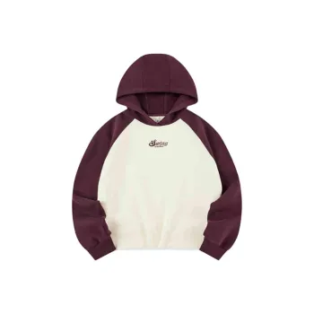 QIAODAN Sports Life Collection Sweatshirt Women's Cream White/Burgundy
