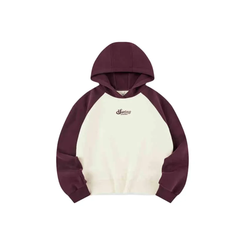 QIAODAN Sports Life Collection Sweatshirt Women's Cream White/Burgundy-0