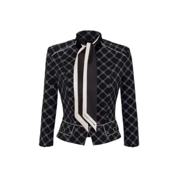Elisabetta Franchi Printed Stretch Crêpe Jacket