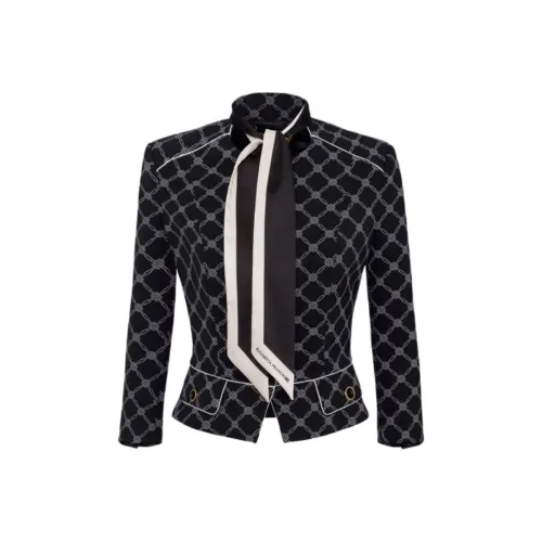 Elisabetta Franchi Printed Stretch Crêpe Jacket