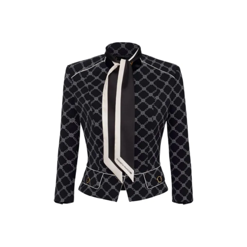 Elisabetta Franchi Printed Stretch Crêpe Jacket-0