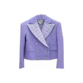 CHANEL Jackets Coats Women's Purple