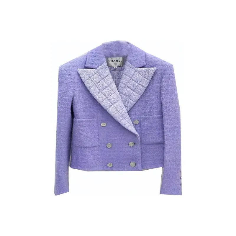 CHANEL Jackets Coats Women's Purple-0