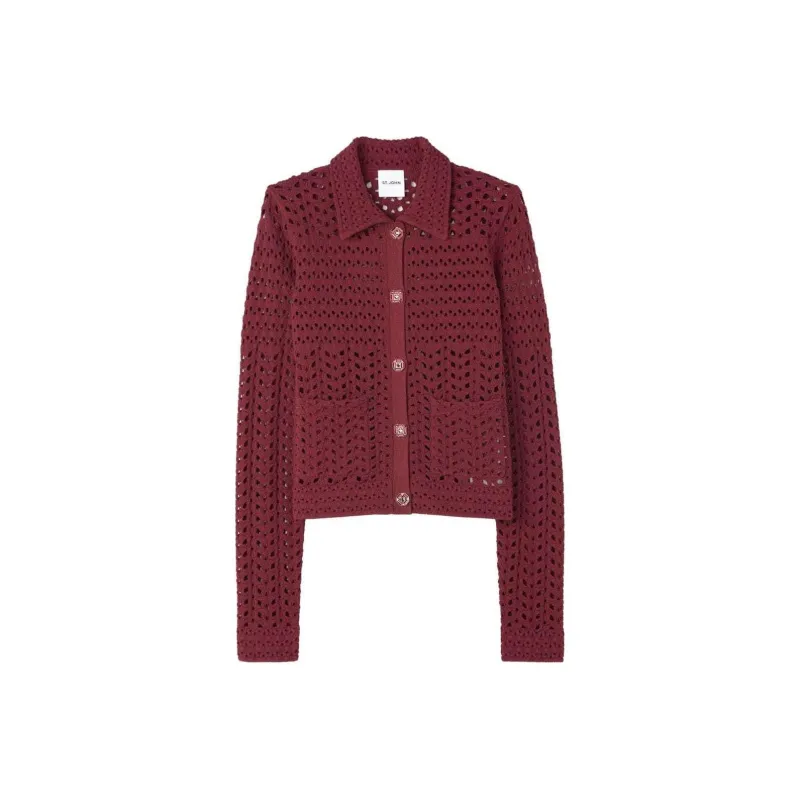 St. John Crochet-knit Cardigan-0