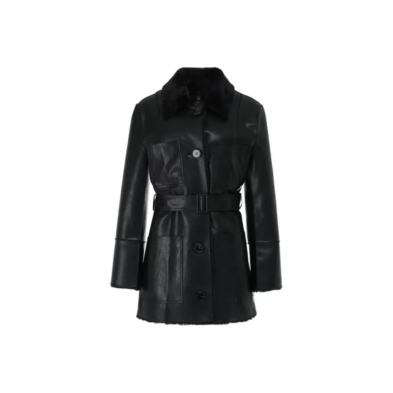 NOT YOUR ROSE FW24 Reversible Leather Mustang Jackets Coats Women's Black-0