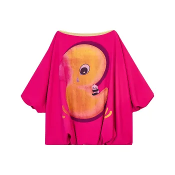 ELF SACK Chiffon Shirt Women's Fuchsia
