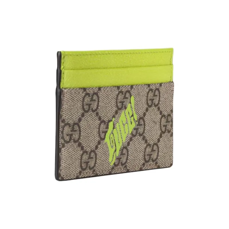 GUCCI GG Monogram Coated Fabric Card Holder Card Holder Men's Beige & Green-1