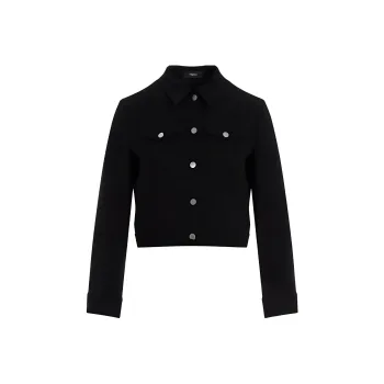THEORY Shrunken Button Up Trucker Jacket