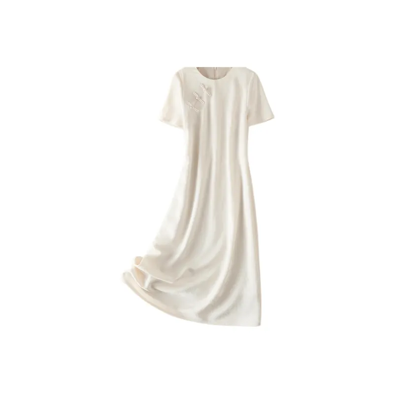 IHIMI Short Sleeved Dresses Women's Ecru-1