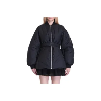 Alaia Zip Up Belted Bomber Jacket