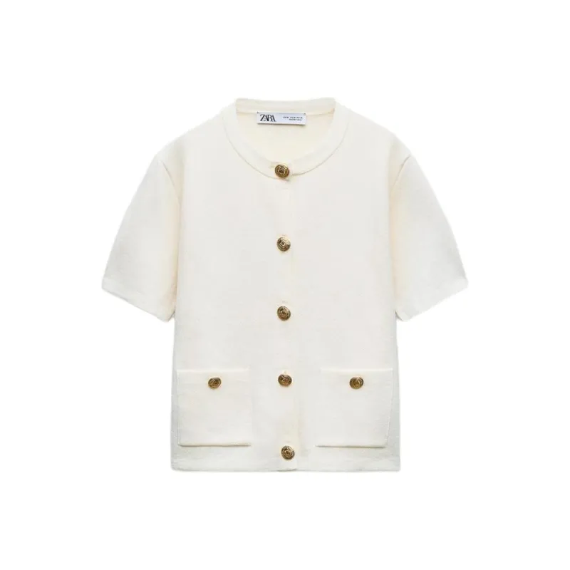 ZARA Jackets Coats Women's White-0