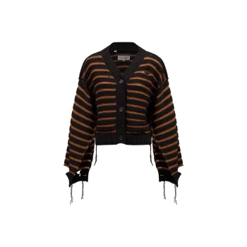 MM6 Maison Margiela Striped Cotton Knit Cardigan