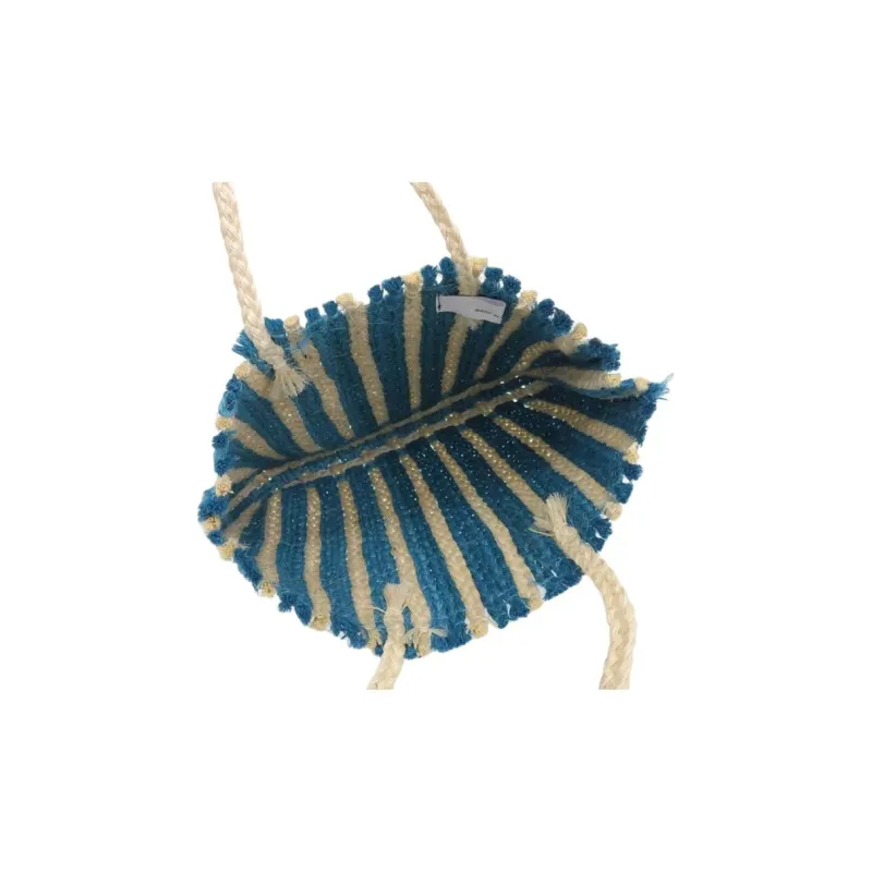 MARNI Raffia Tote Bag, Shopping Bag, Handbag Women's Blue-4