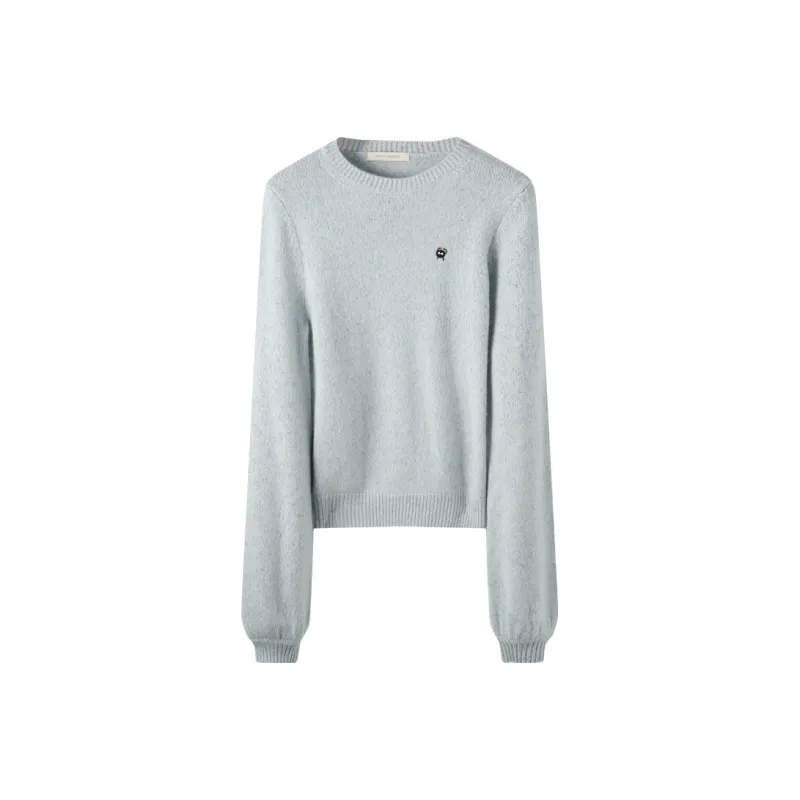 SPRING BAMBOO Cashmere Sweater Women's Blue Pointillism-0