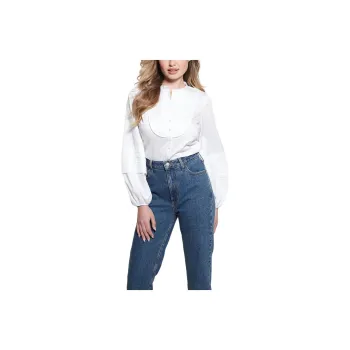 GUESS Tina Woven Blouse Shirt Women's White
