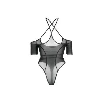 KNWLS Celest Semi sheer Halterneck Body